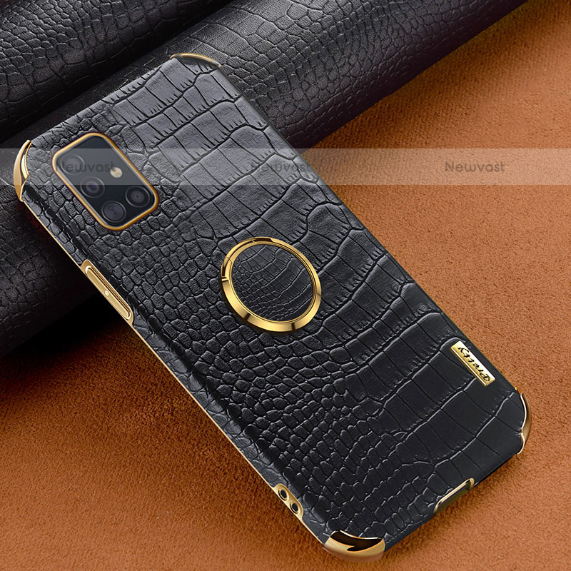 Soft Luxury Leather Snap On Case Cover XD1 for Samsung Galaxy A51 4G Black