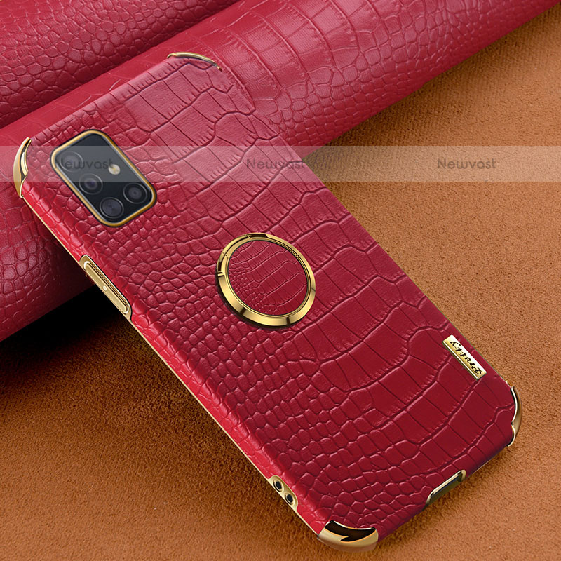 Soft Luxury Leather Snap On Case Cover XD1 for Samsung Galaxy A51 4G Red