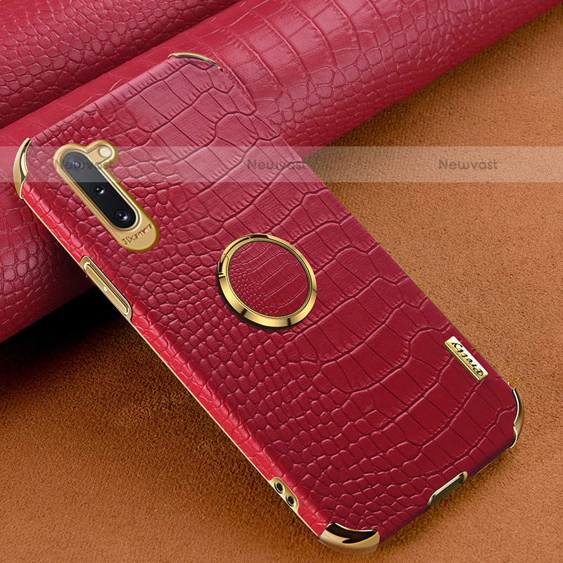 Soft Luxury Leather Snap On Case Cover XD1 for Samsung Galaxy Note 10 5G Red