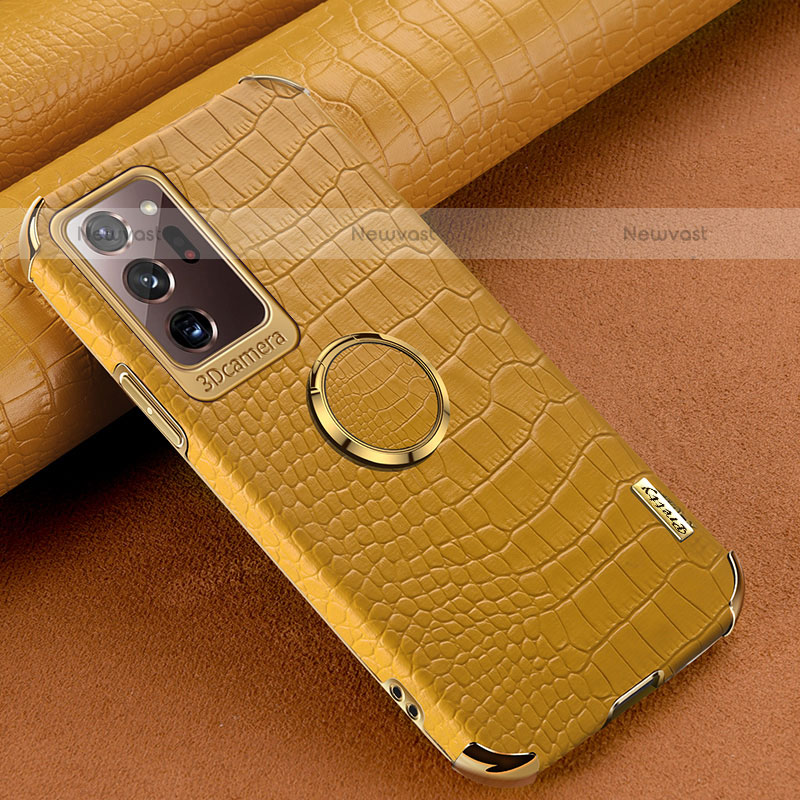 Soft Luxury Leather Snap On Case Cover XD1 for Samsung Galaxy Note 20 Ultra 5G Yellow