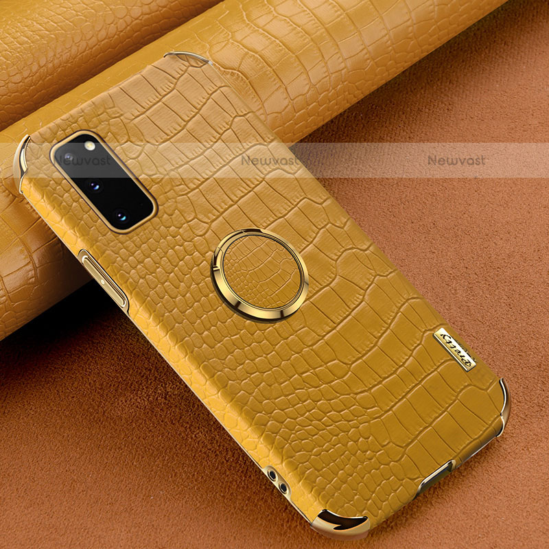 Soft Luxury Leather Snap On Case Cover XD1 for Samsung Galaxy S20 5G Yellow