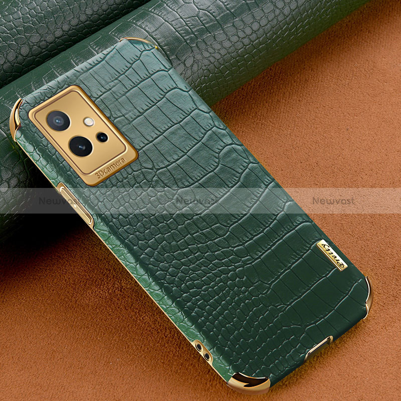 Soft Luxury Leather Snap On Case Cover XD1 for Vivo T1 5G India Green