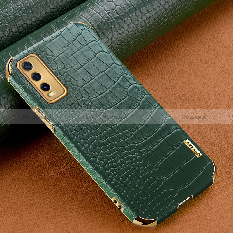 Soft Luxury Leather Snap On Case Cover XD1 for Vivo Y11s Green