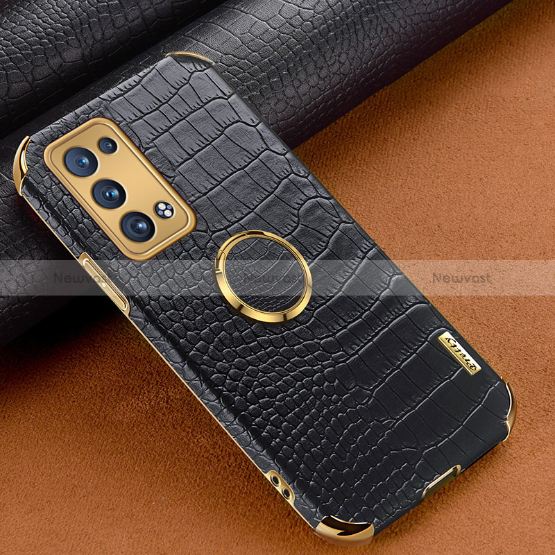 Soft Luxury Leather Snap On Case Cover XD2 for Oppo Reno6 Pro 5G Black
