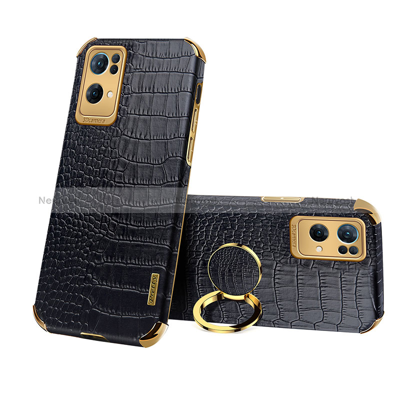 Soft Luxury Leather Snap On Case Cover XD2 for Oppo Reno7 Pro 5G Black