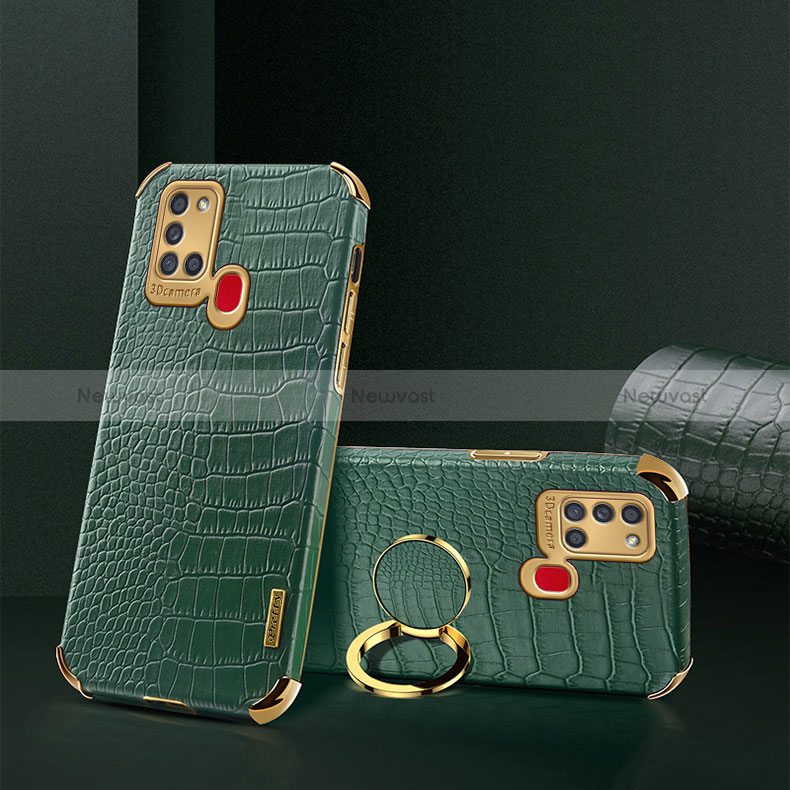 Soft Luxury Leather Snap On Case Cover XD2 for Samsung Galaxy A21s Green