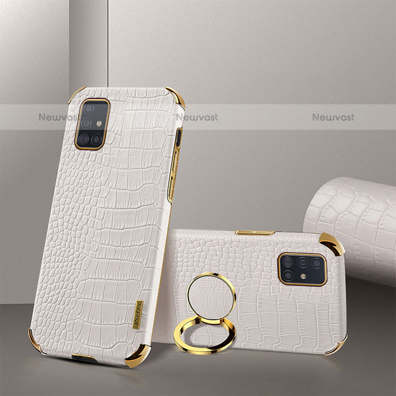 Soft Luxury Leather Snap On Case Cover XD2 for Samsung Galaxy A51 4G White