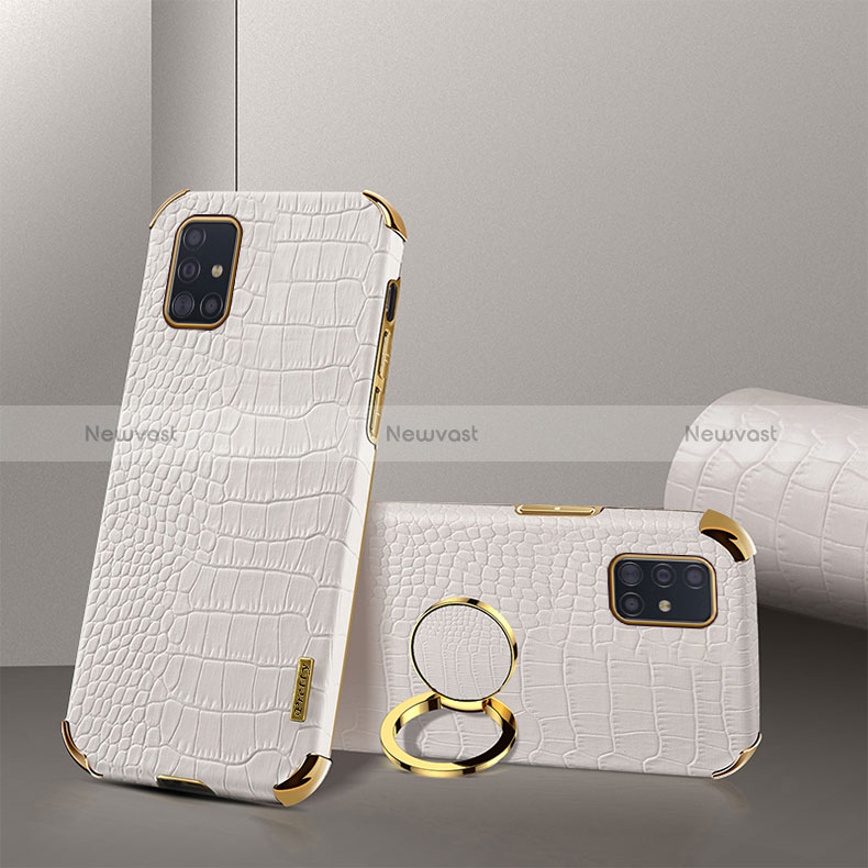Soft Luxury Leather Snap On Case Cover XD2 for Samsung Galaxy A51 5G White