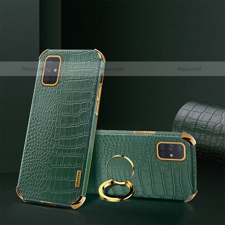 Soft Luxury Leather Snap On Case Cover XD2 for Samsung Galaxy A71 4G A715 Green