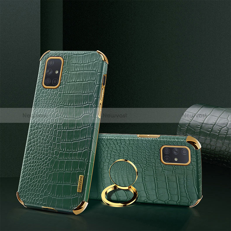 Soft Luxury Leather Snap On Case Cover XD2 for Samsung Galaxy A71 5G Green