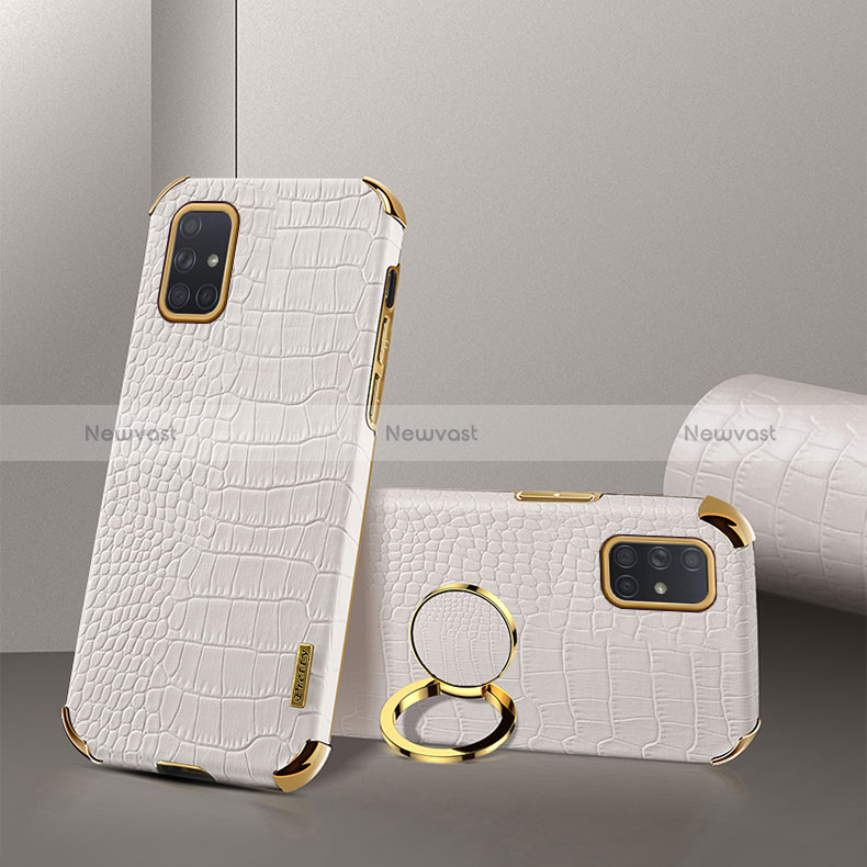 Soft Luxury Leather Snap On Case Cover XD2 for Samsung Galaxy A71 5G White