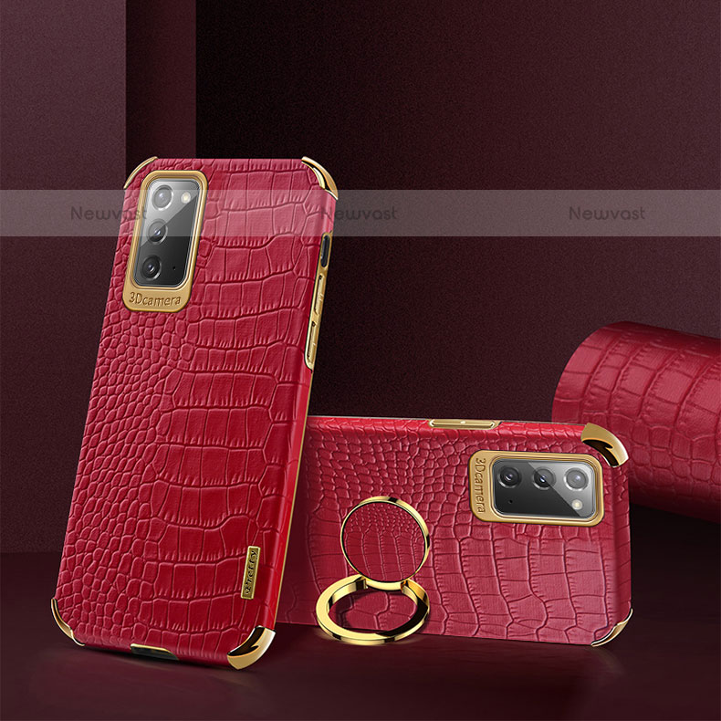 Soft Luxury Leather Snap On Case Cover XD2 for Samsung Galaxy Note 20 5G Red