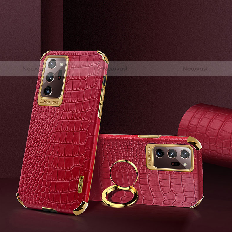 Soft Luxury Leather Snap On Case Cover XD2 for Samsung Galaxy Note 20 Ultra 5G Red