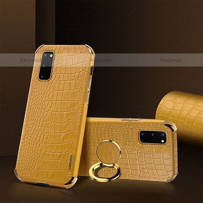 Soft Luxury Leather Snap On Case Cover XD2 for Samsung Galaxy S20 5G Yellow