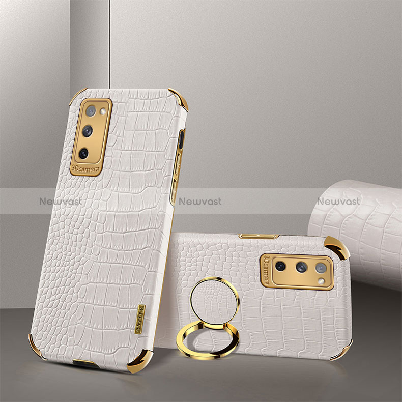 Soft Luxury Leather Snap On Case Cover XD2 for Samsung Galaxy S20 FE (2022) 5G White