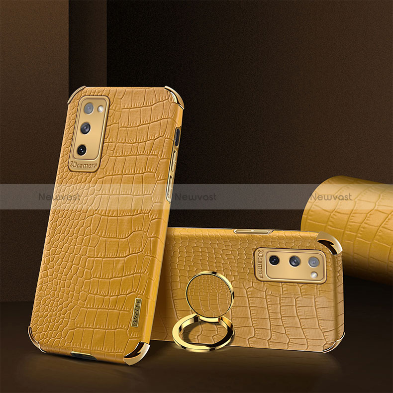 Soft Luxury Leather Snap On Case Cover XD2 for Samsung Galaxy S20 FE 4G Yellow