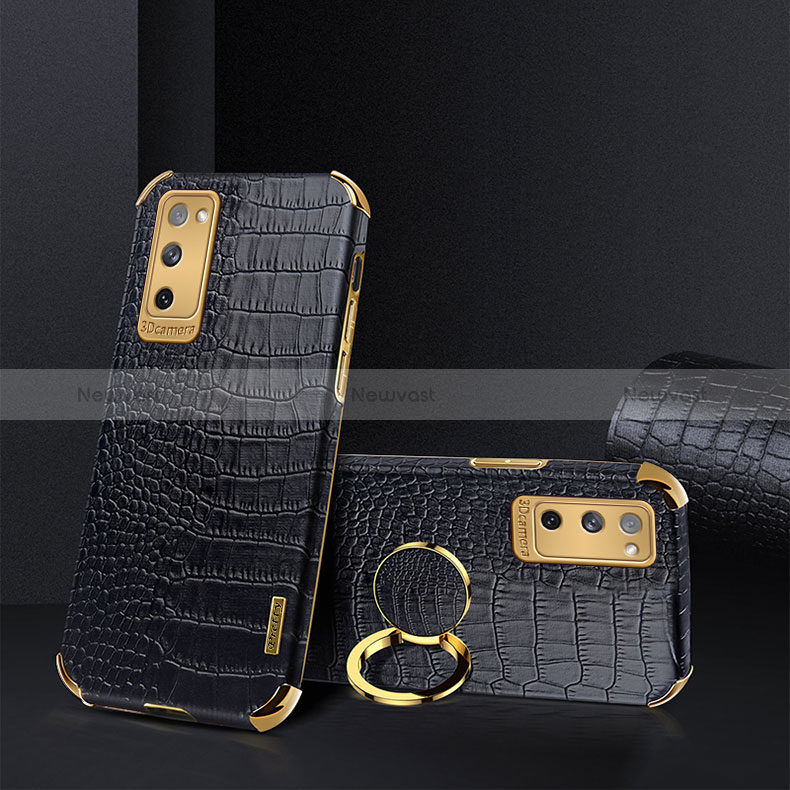 Soft Luxury Leather Snap On Case Cover XD2 for Samsung Galaxy S20 FE 5G Black