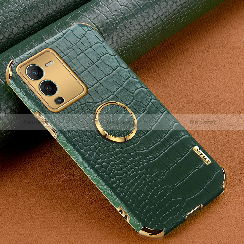 Soft Luxury Leather Snap On Case Cover XD2 for Vivo V25 Pro 5G Green