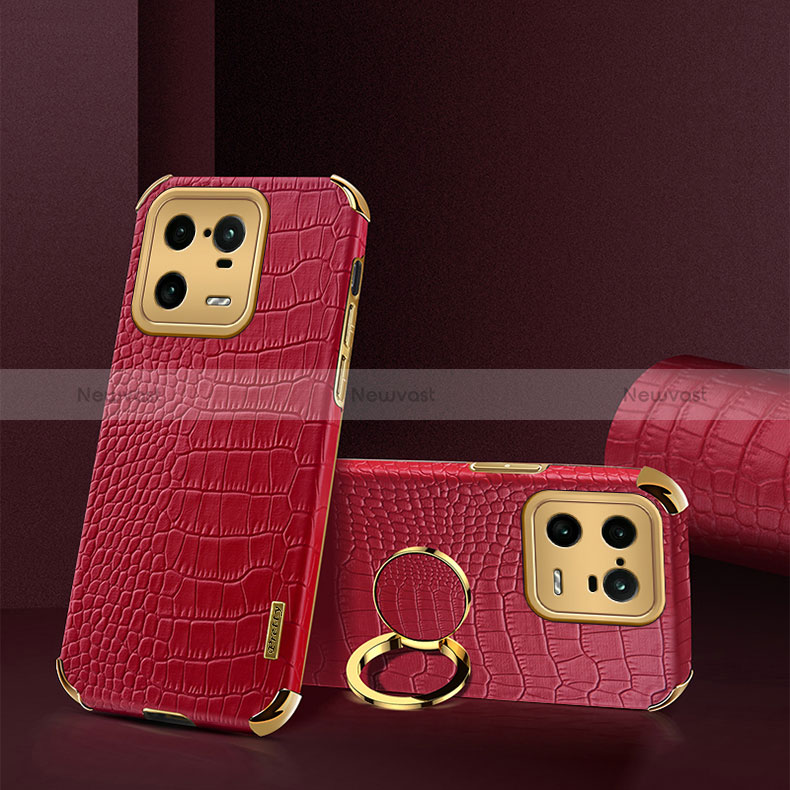 Soft Luxury Leather Snap On Case Cover XD2 for Xiaomi Mi 13 Pro 5G Red