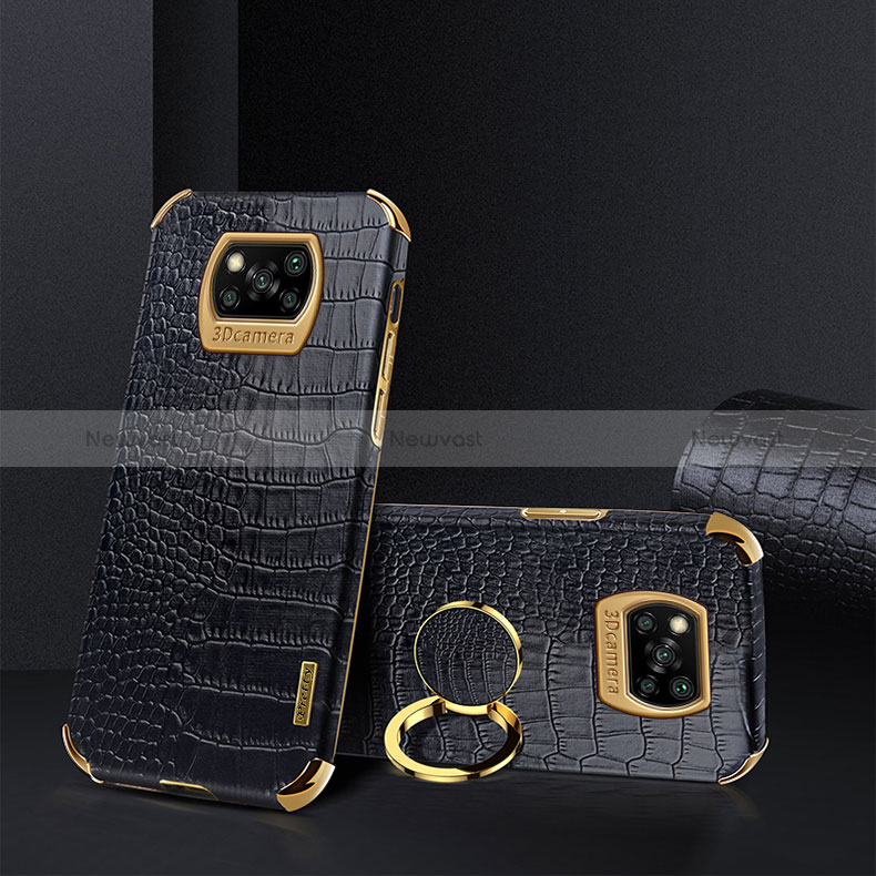 Soft Luxury Leather Snap On Case Cover XD2 for Xiaomi Poco X3 Black