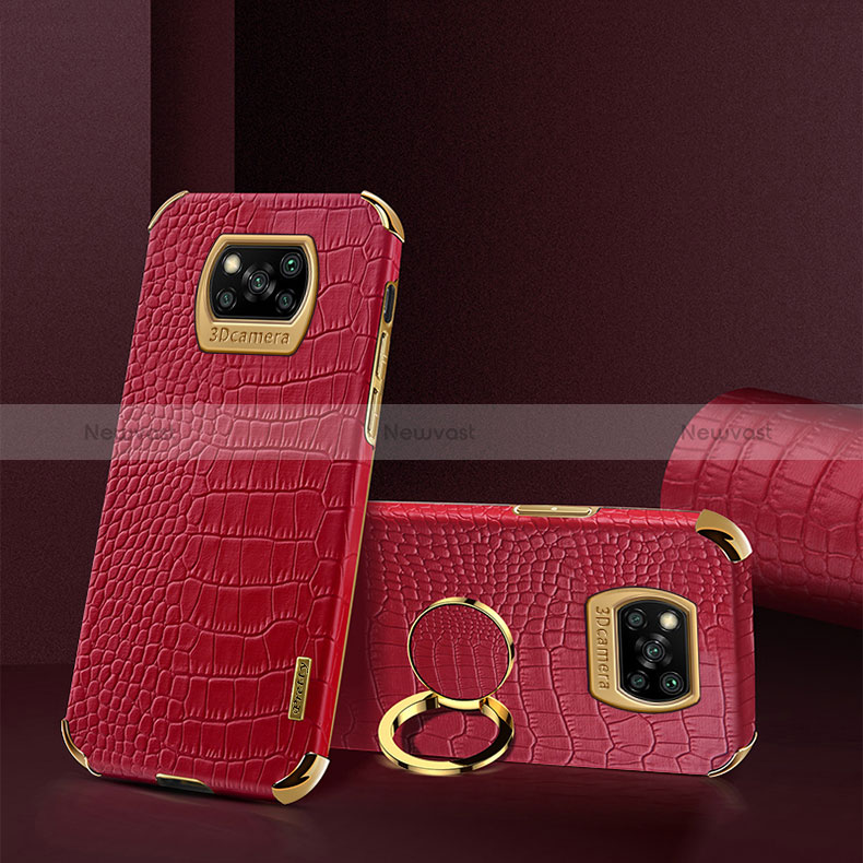 Soft Luxury Leather Snap On Case Cover XD2 for Xiaomi Poco X3 Red