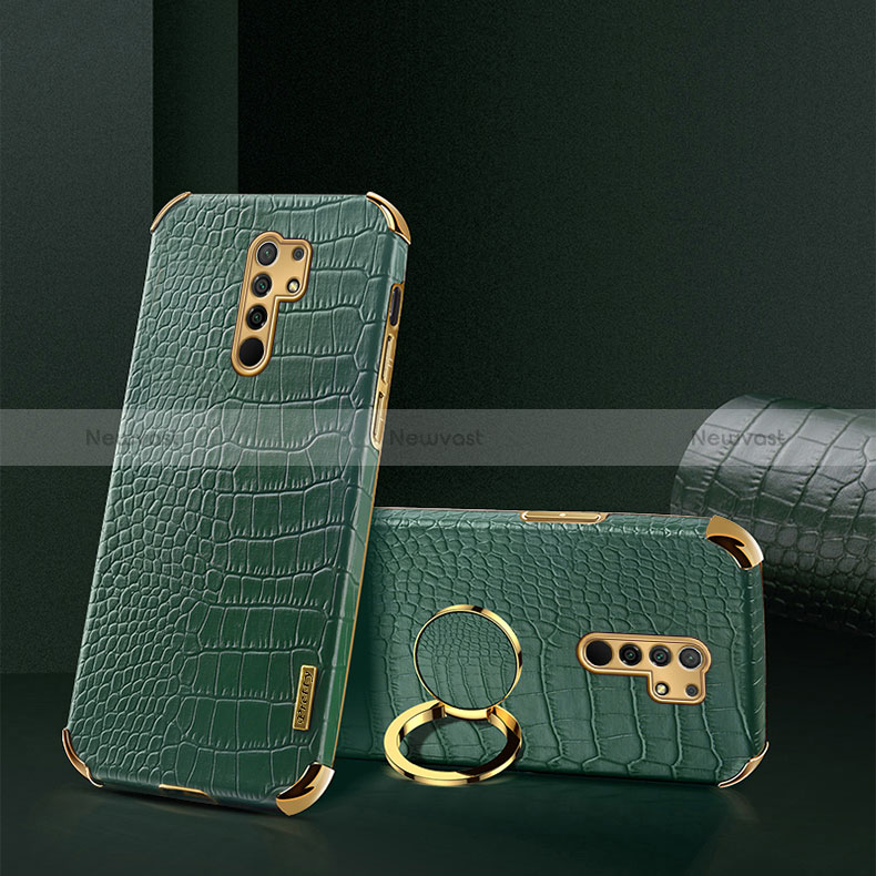 Soft Luxury Leather Snap On Case Cover XD2 for Xiaomi Redmi 9 Prime India Green