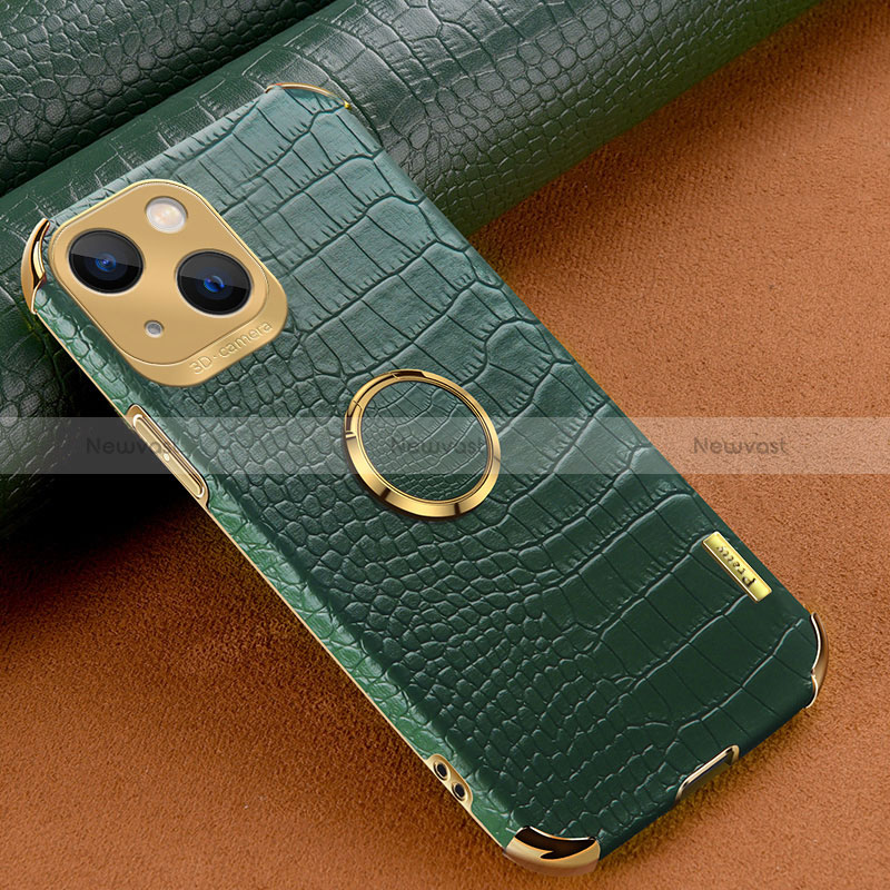 Soft Luxury Leather Snap On Case Cover XD3 for Apple iPhone 13 Green