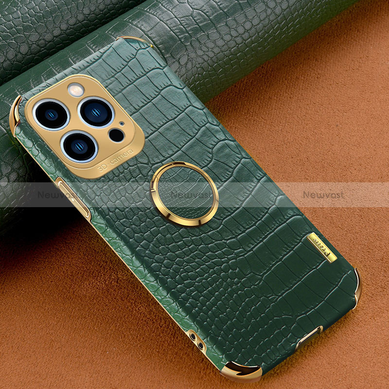 Soft Luxury Leather Snap On Case Cover XD3 for Apple iPhone 13 Pro Green