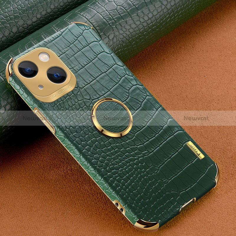 Soft Luxury Leather Snap On Case Cover XD3 for Apple iPhone 15 Green