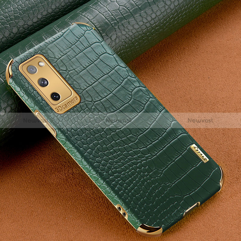 Soft Luxury Leather Snap On Case Cover XD3 for Samsung Galaxy S20 FE 5G Green