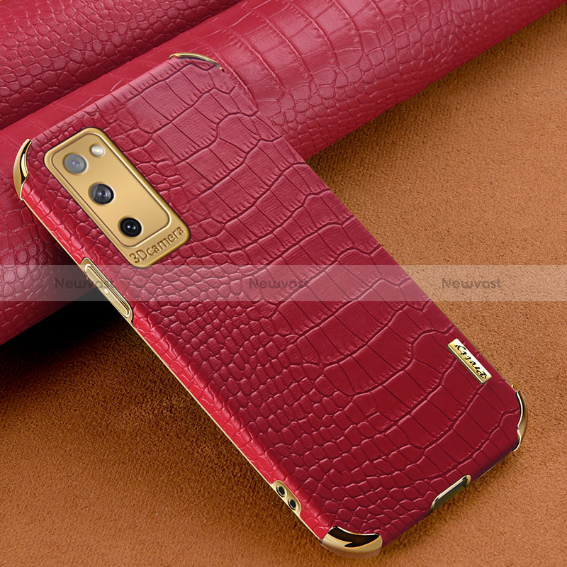 Soft Luxury Leather Snap On Case Cover XD3 for Samsung Galaxy S20 FE 5G Red