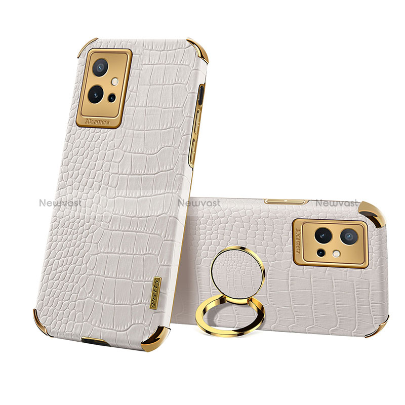 Soft Luxury Leather Snap On Case Cover XD3 for Vivo T1 5G India White