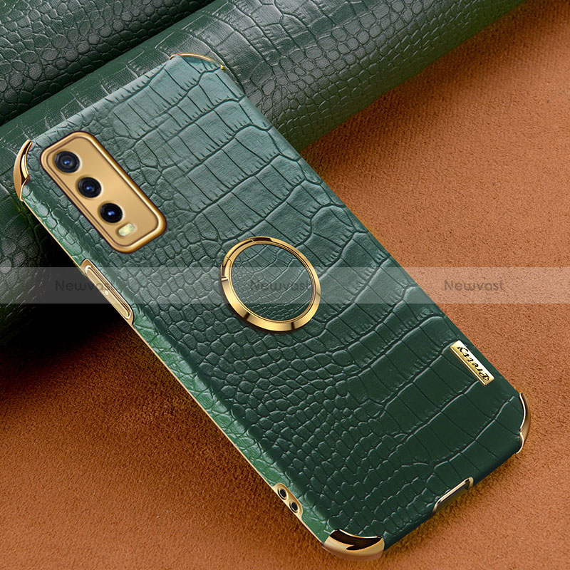 Soft Luxury Leather Snap On Case Cover XD4 for Vivo Y11s Green