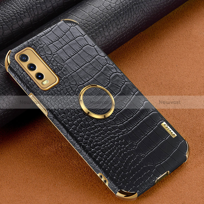Soft Luxury Leather Snap On Case Cover XD4 for Vivo Y20s Black