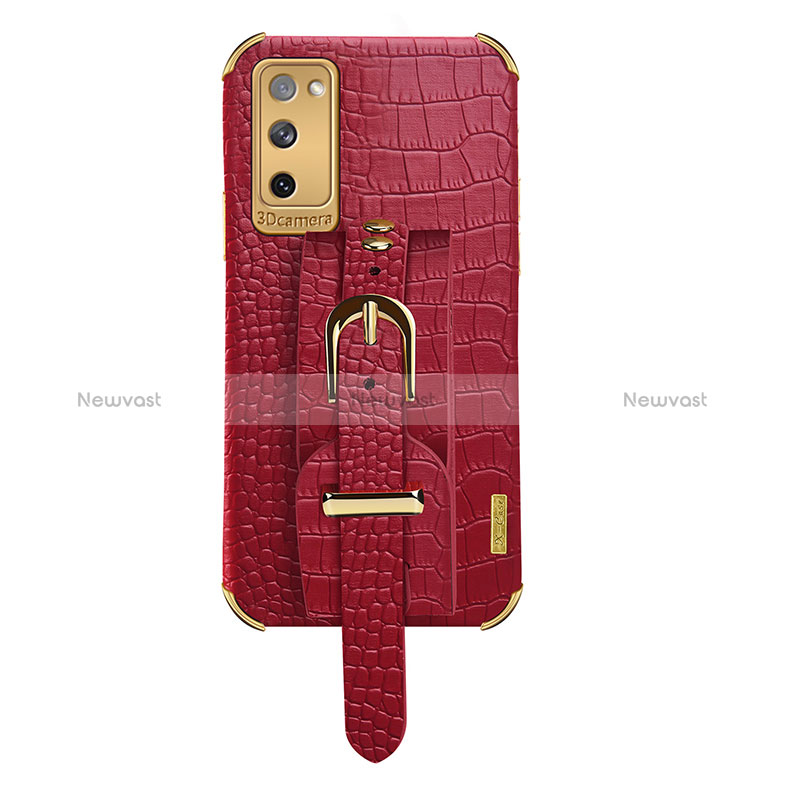 Soft Luxury Leather Snap On Case Cover XD5 for Samsung Galaxy S20 FE 5G Red