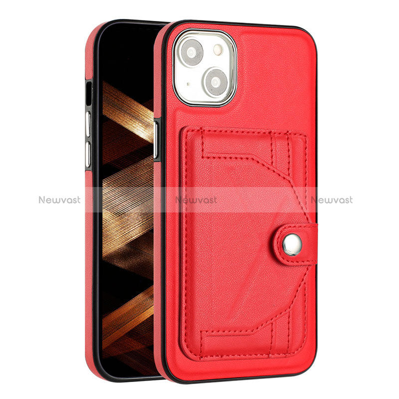 Soft Luxury Leather Snap On Case Cover Y01B for Apple iPhone 13