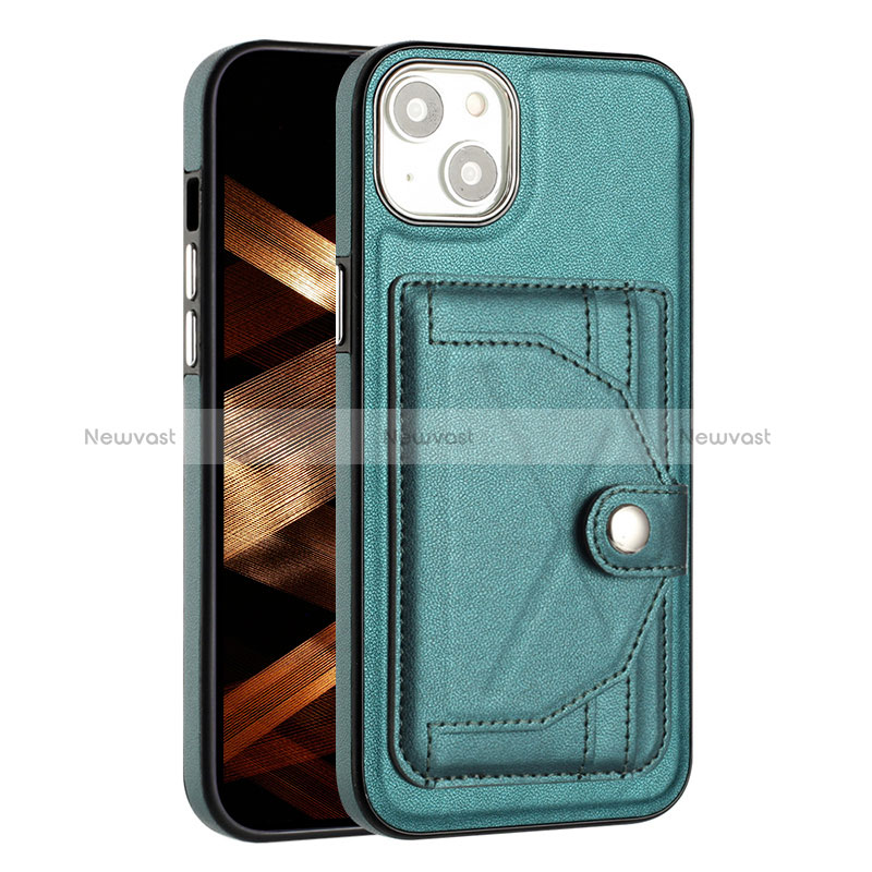 Soft Luxury Leather Snap On Case Cover Y01B for Apple iPhone 13