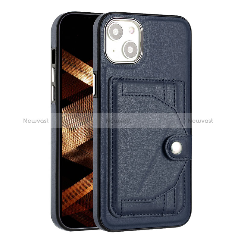 Soft Luxury Leather Snap On Case Cover Y01B for Apple iPhone 15 Plus