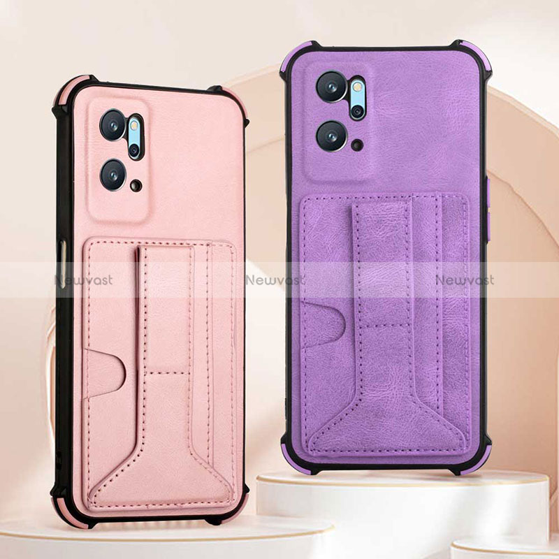 Soft Luxury Leather Snap On Case Cover Y01B for Oppo A96 4G