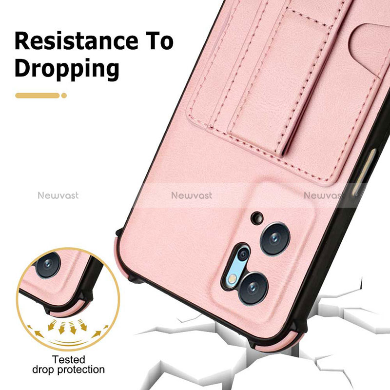 Soft Luxury Leather Snap On Case Cover Y01B for Oppo A96 4G