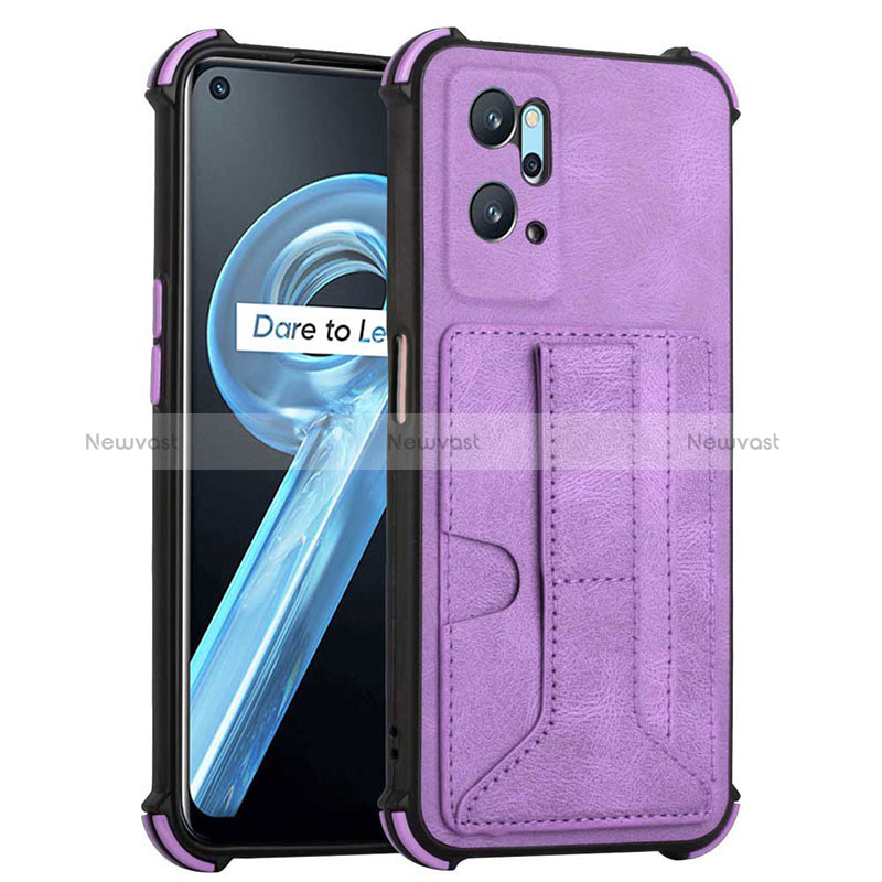 Soft Luxury Leather Snap On Case Cover Y01B for Oppo A96 4G Purple