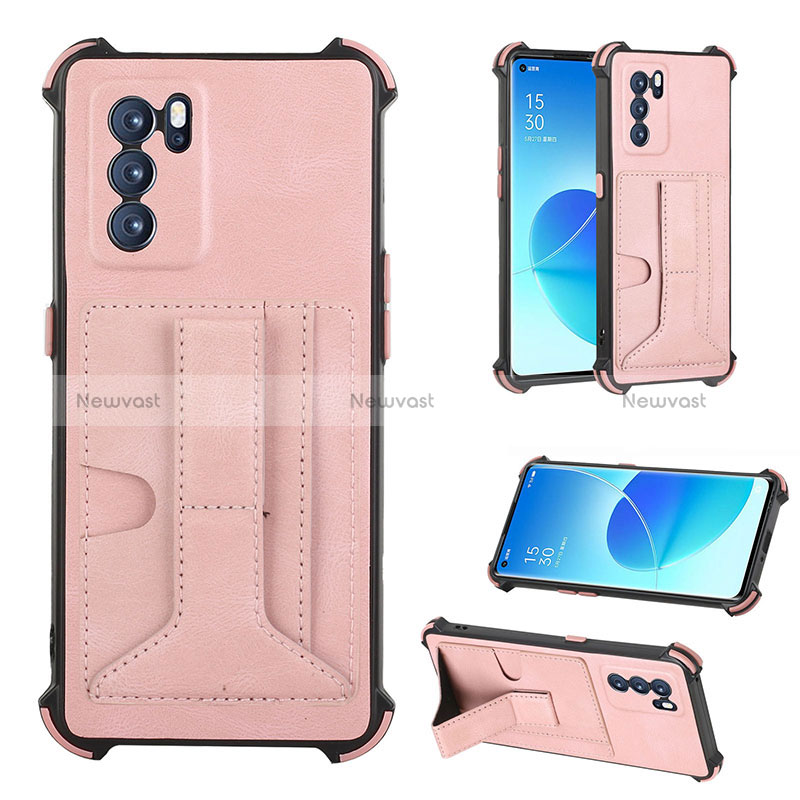 Soft Luxury Leather Snap On Case Cover Y01B for Oppo Reno6 Pro 5G India