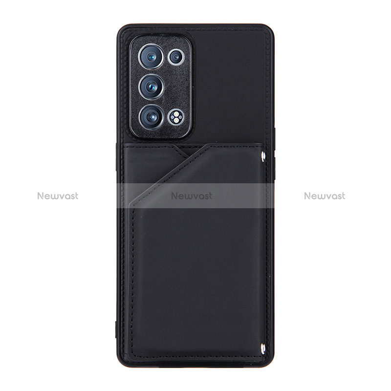 Soft Luxury Leather Snap On Case Cover Y01B for Oppo Reno6 Pro+ Plus 5G Black