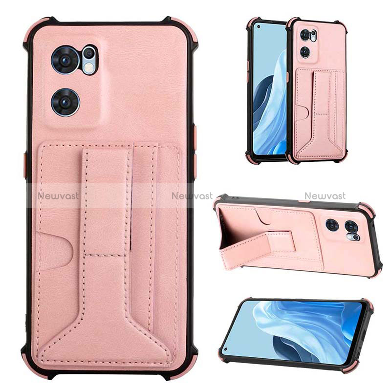 Soft Luxury Leather Snap On Case Cover Y01B for Oppo Reno7 5G