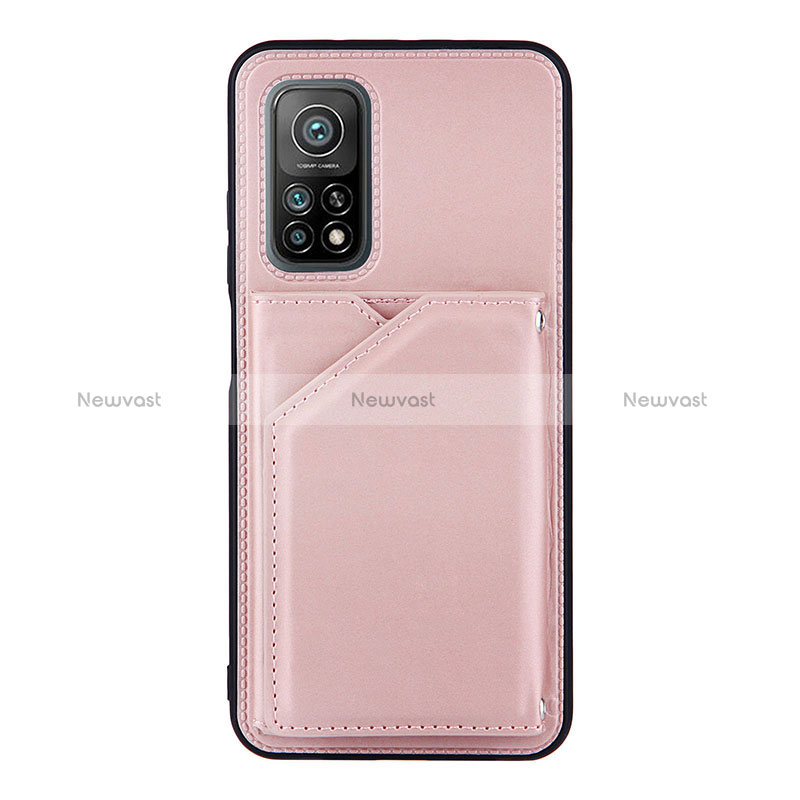 Soft Luxury Leather Snap On Case Cover Y01B for Xiaomi Mi 10T 5G Rose Gold