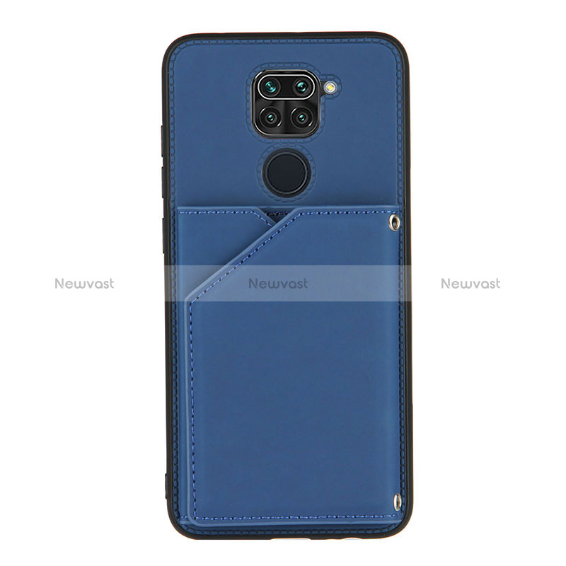 Soft Luxury Leather Snap On Case Cover Y01B for Xiaomi Redmi Note 9 Blue