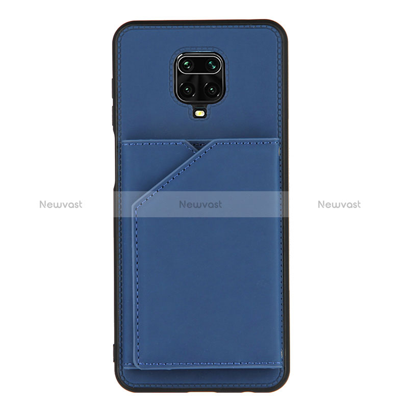 Soft Luxury Leather Snap On Case Cover Y01B for Xiaomi Redmi Note 9 Pro Blue