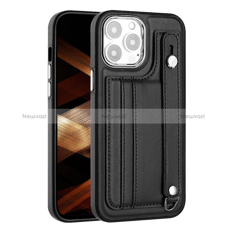 Soft Luxury Leather Snap On Case Cover Y02B for Apple iPhone 14 Pro Max Black
