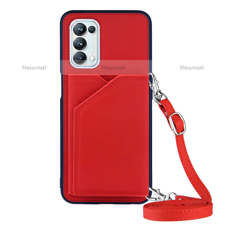 Soft Luxury Leather Snap On Case Cover Y02B for OnePlus Nord N200 5G Red