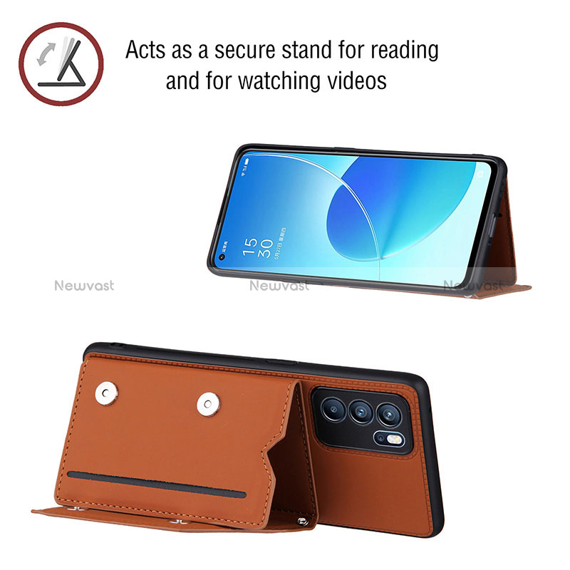 Soft Luxury Leather Snap On Case Cover Y02B for Oppo Reno6 Pro 5G India